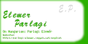 elemer parlagi business card